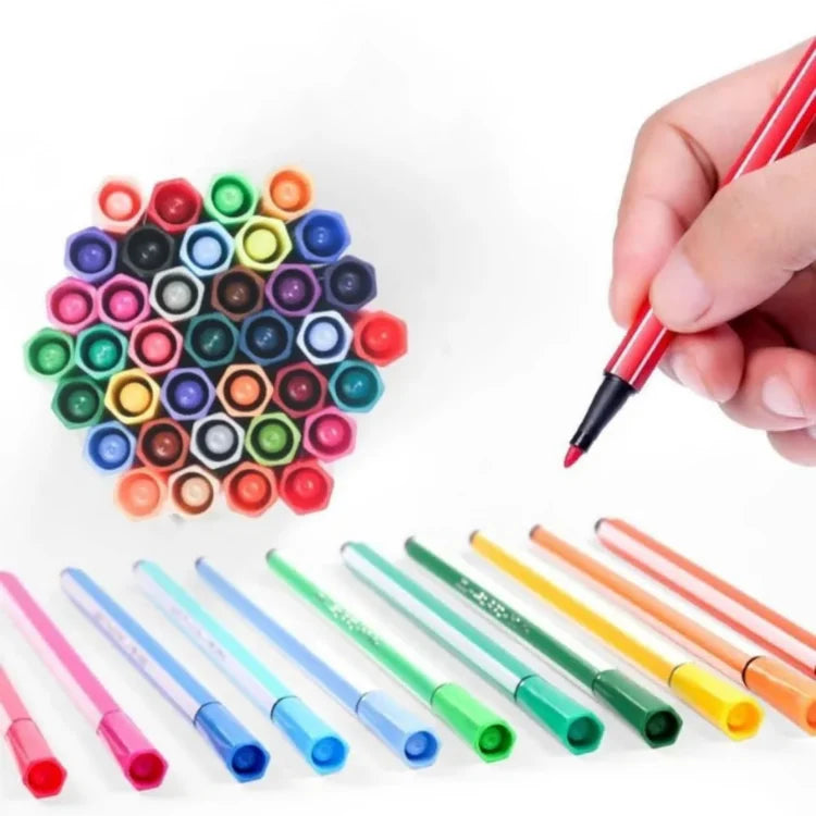 Premium Washable Art Markers Painting Set Colored Drawing Pens for Students & Artists