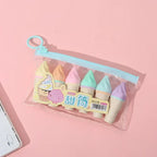 Cute Ice Cream Highlighters Set, Mini Marker Pens for Kids, Drawing & Painting Tool, Stationery Supplies for Students