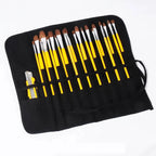 Calligraphy Brushes Storage Bag, Painting Brushes Canvas Storage Bag, Roll up Pen Bag, Watercolour and Gouache Brushes