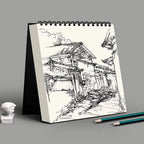 30-Sheet spiral bound sketchbook Acid-Free Thick Drawing Paper Pad (A4, A5, A6; 8K/16K Options) for Sketching and Oil Pa