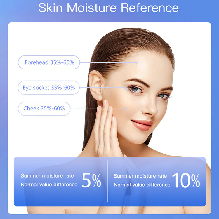 LCD Digital Skin Detector Pen Face Skin Tester, Smart Water Oil Fluorescent Content Facial Moisture Analyzer Skin Care