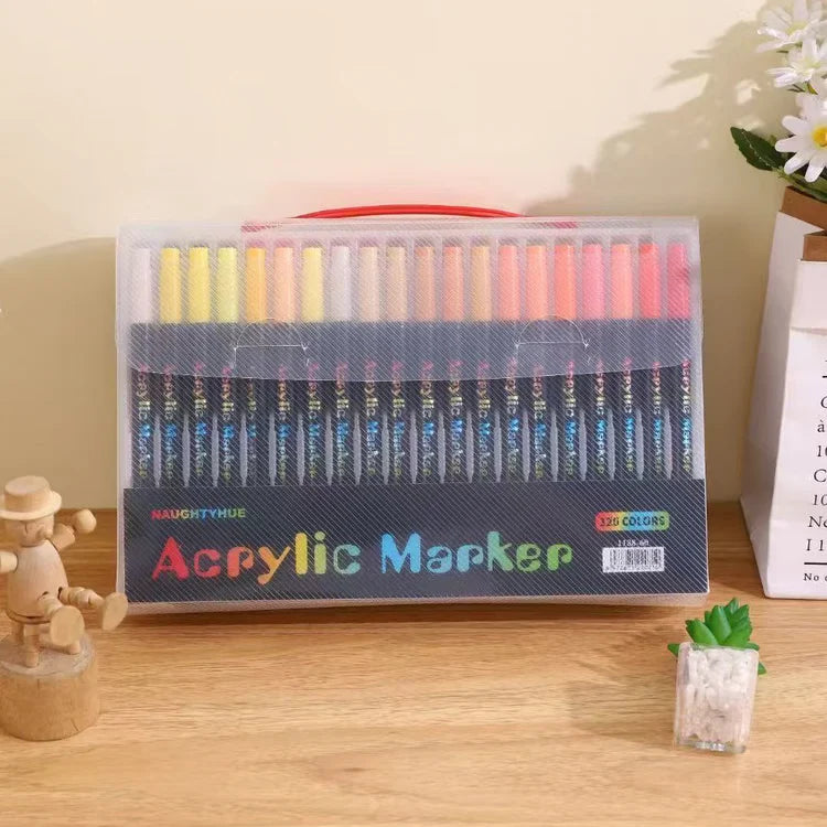 Premium Dual Tip Acrylic Paint Markers for Stone Wood & Calligraphy